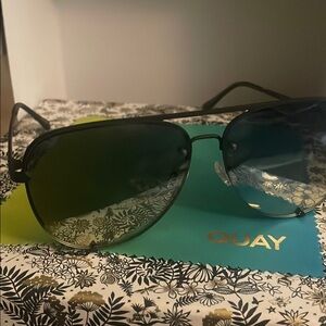 Quay Black Aviator Sunglasses